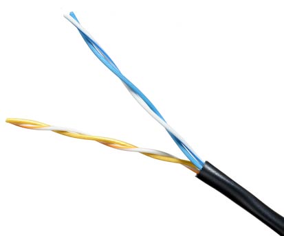 DataMax Patch Cat 5e – 24 AWG, 2 pair, unshielded, PVC, Black