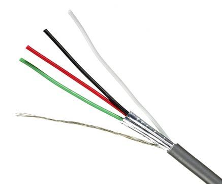 Quabbin Multipair Audio, Control & Computer Interconnect – 22 AWG, 2 pair, unshielded with shielded pairs, PVC, Chrome Gray